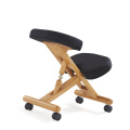 Деревянная Рама эргономичный на коленях стул для йоги складной стул, черный ткань